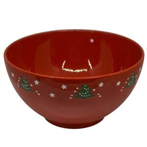 VTG Waechtersbach Christmas Tree 9.5" Dough Serving Red Bowl Holiday Tableware